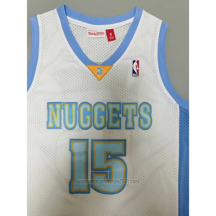 Camiseta Denver Nuggets Carmelo Anthony #15 Mitchell & Ness 2006-07 Blanco